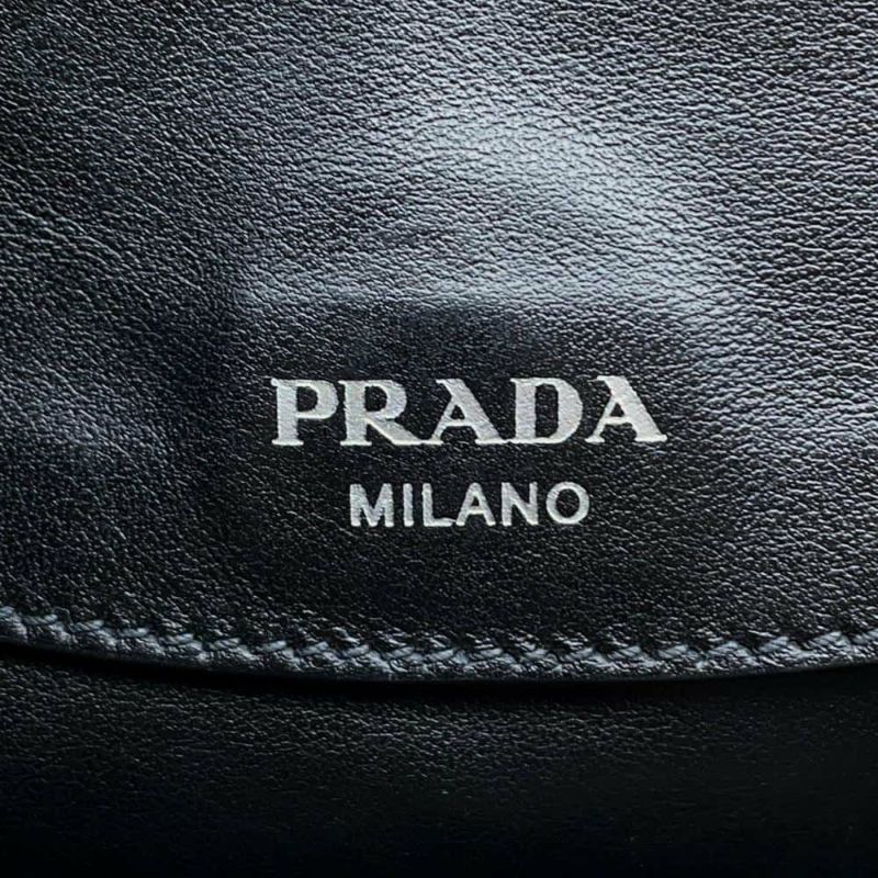 プラダ ハンドバッグ レオパード ナイロン ハラコ オーストリッチ 1BA004 PRADA バッグ 黒