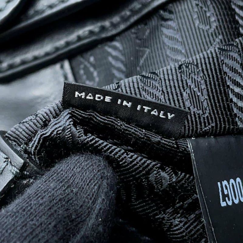 プラダ ハンドバッグ レオパード ナイロン ハラコ オーストリッチ 1BA004 PRADA バッグ 黒