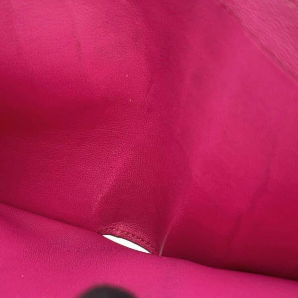 エルメス 二つ折り財布 ベアンコンパクト ローズショッキング/シルバー金具 アリゲーターマット Z刻印 HERMES 財布