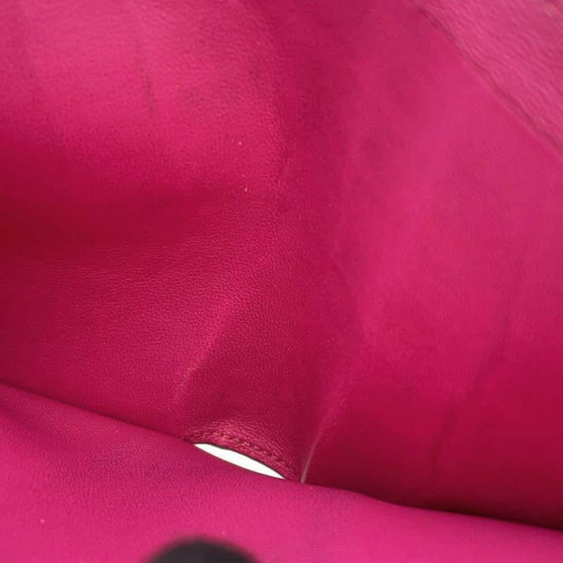 エルメス 二つ折り財布 ベアンコンパクト ローズショッキング/シルバー金具 アリゲーターマット Z刻印 HERMES 財布