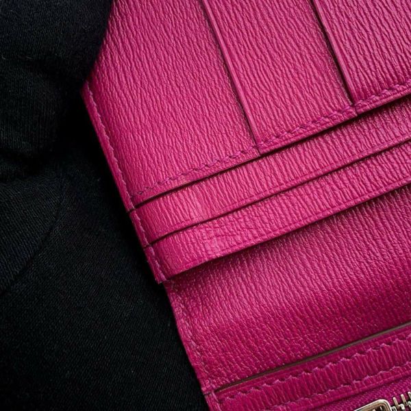 エルメス 長財布 ベアンスフレ ローズシェヘラザード/シルバー金具 アリゲーターシャイン D刻印 HERMES 財布