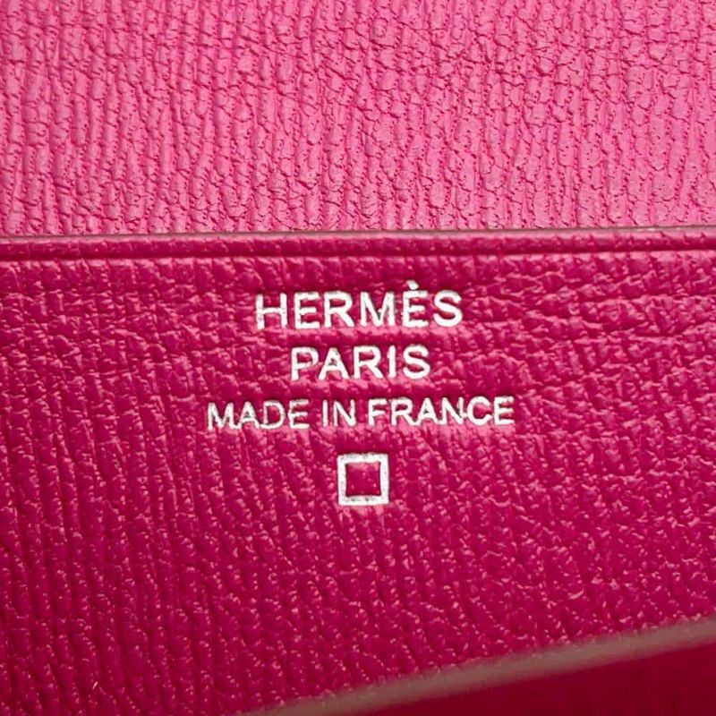 エルメス 長財布 ベアンスフレ ローズシェヘラザード/シルバー金具 アリゲーターシャイン D刻印 HERMES 財布