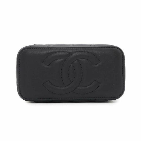 シャネル チェーンショルダーバッグ マトラッセ ココマーク ヴァニティケース ラムスキン AP2199 CHANEL 黒