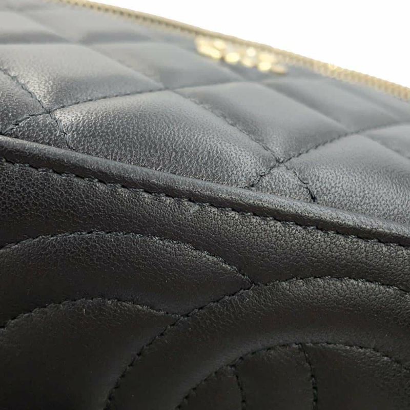 シャネル チェーンショルダーバッグ マトラッセ ココマーク ヴァニティケース ラムスキン AP2199 CHANEL 黒