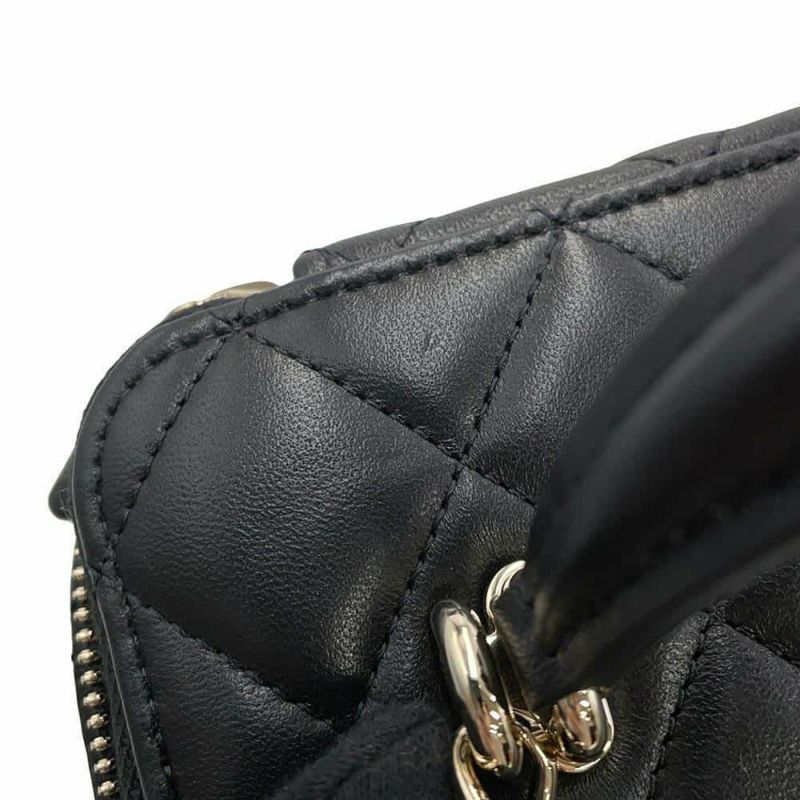 シャネル チェーンショルダーバッグ マトラッセ ココマーク ヴァニティケース ラムスキン AP2199 CHANEL 黒