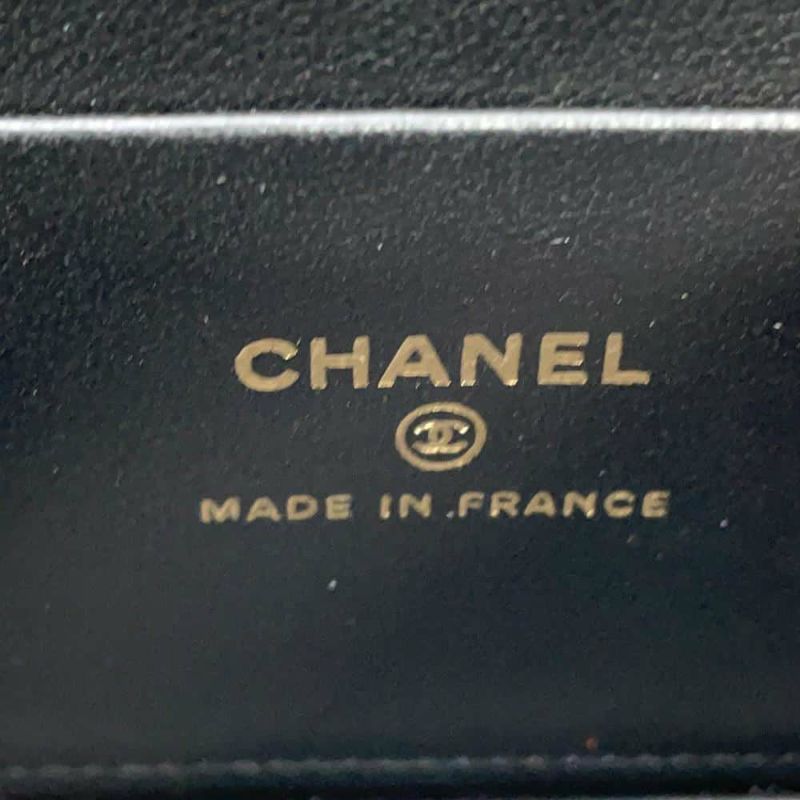シャネル チェーンショルダーバッグ マトラッセ ココマーク ヴァニティケース ラムスキン AP2199 CHANEL 黒