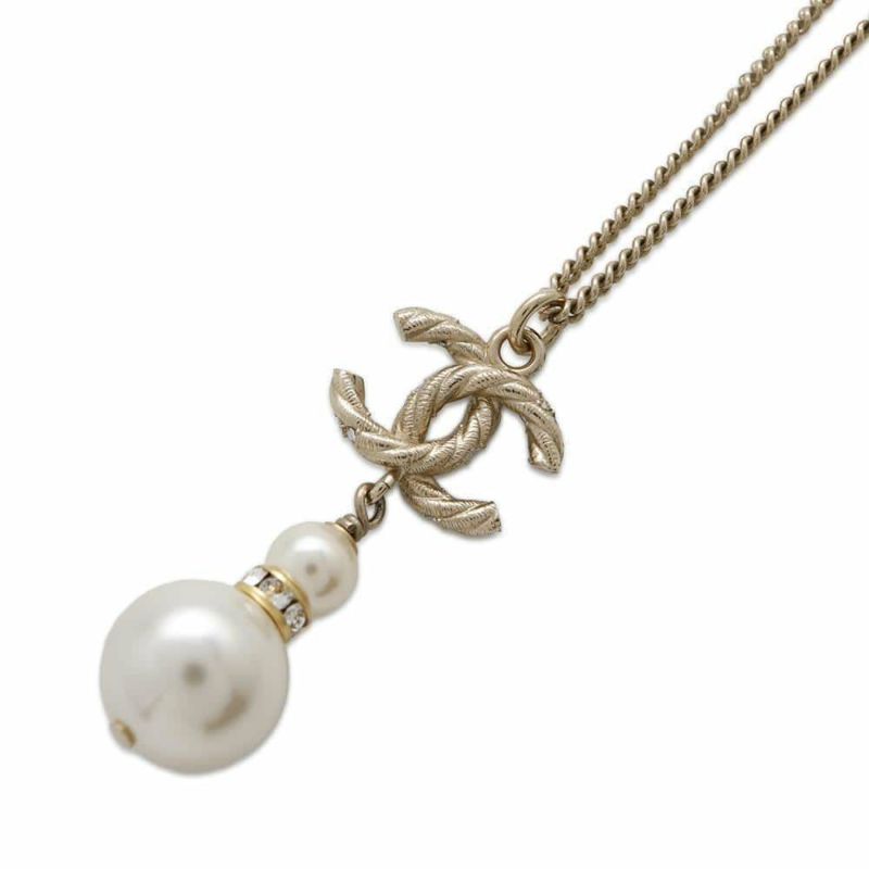 シャネル ネックレス ココマーク フェイクパール ラインストーン B18 B A53161 CHANEL アクセサリー