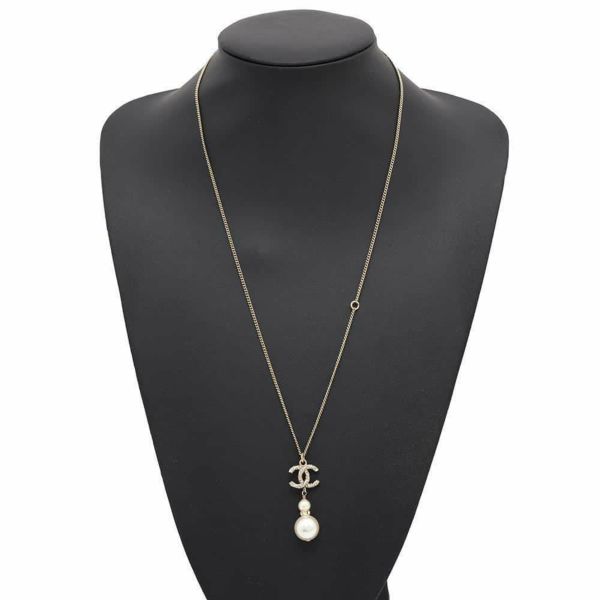 シャネル ネックレス ココマーク フェイクパール ラインストーン B18 B A53161 CHANEL アクセサリー