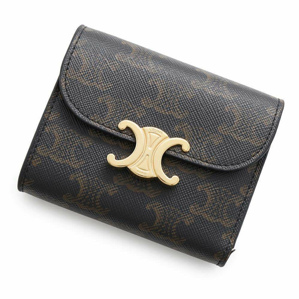 セリーヌ 三つ折り財布 トリオンフ スモールフラップ ウォレット 10D782CQH.04LU CELINE