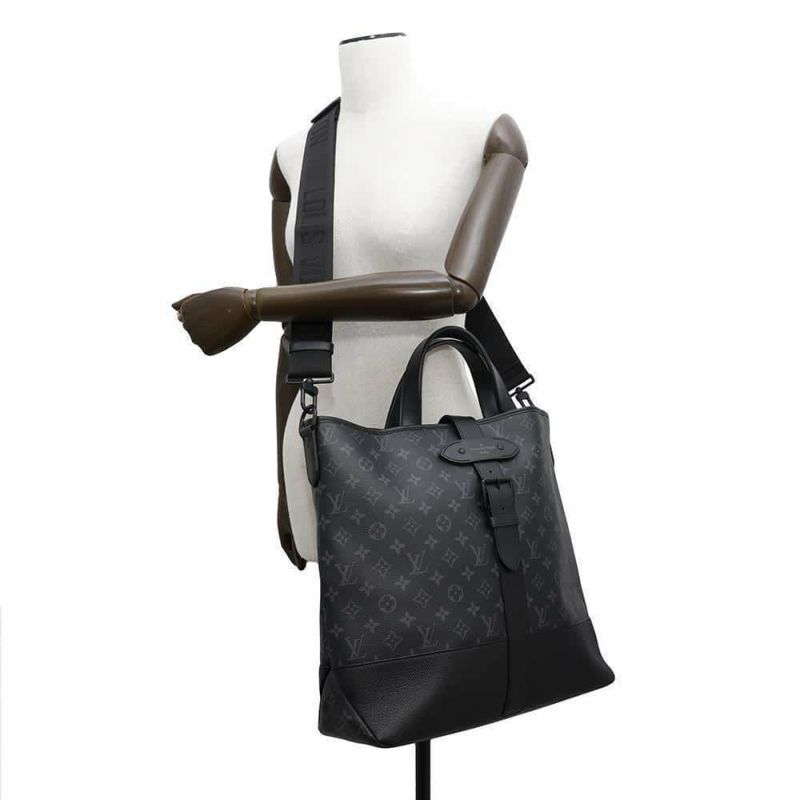 ルイヴィトン トートバッグ モノグラム・エクリプス ソミュール トート M45914 LOUIS VUITTON 2way 黒 ブラック