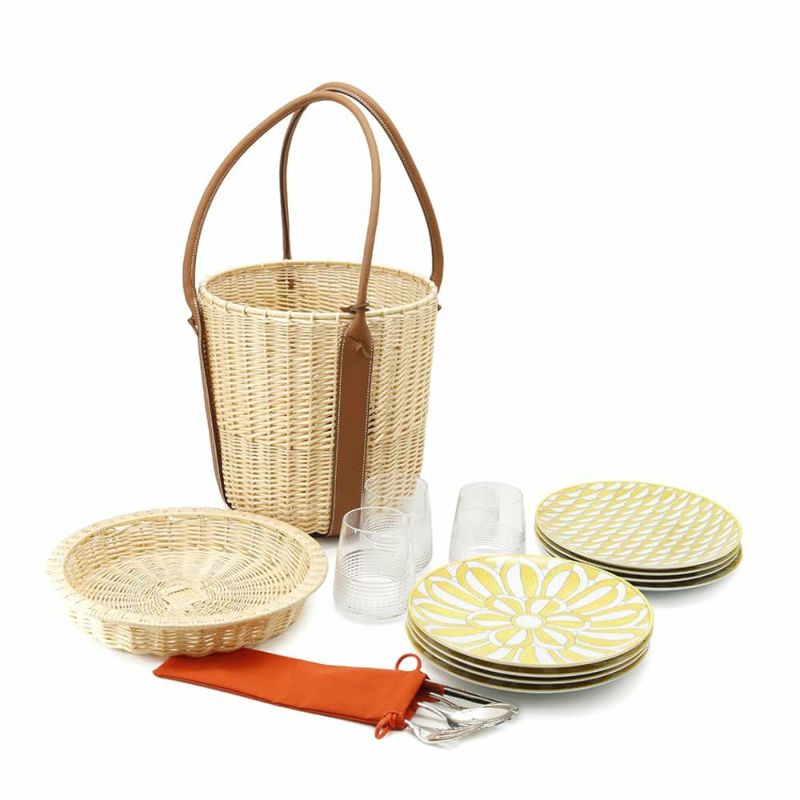 エルメス ピクニックセット ソレイユ ドゥ エルメス ゴールド/ジョーヌ ラタン/スムーストリヨン HERMES