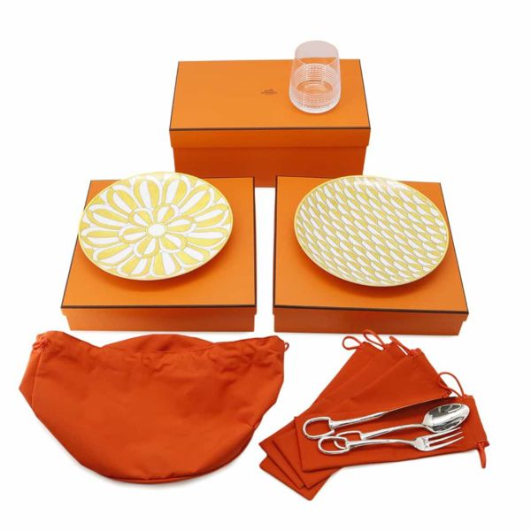 エルメス ピクニックセット ソレイユ ドゥ エルメス ゴールド/ジョーヌ ラタン/スムーストリヨン HERMES