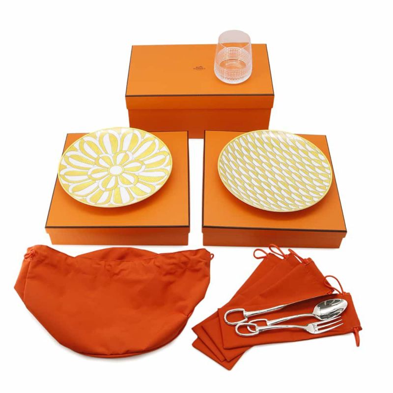 エルメス ピクニックセット ソレイユ ドゥ エルメス ゴールド/ジョーヌ ラタン/スムーストリヨン HERMES