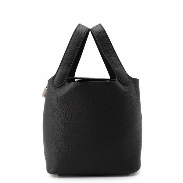 エルメス ハンドバッグ ピコタンロックPM ブラック/シルバー金具 トリヨンクレマンス W刻印 黒