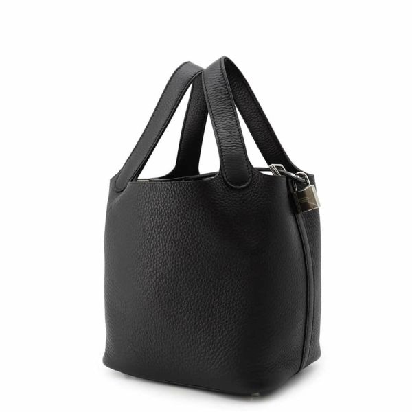 エルメス ハンドバッグ ピコタンロックPM ブラック/シルバー金具 トリヨンクレマンス W刻印 黒