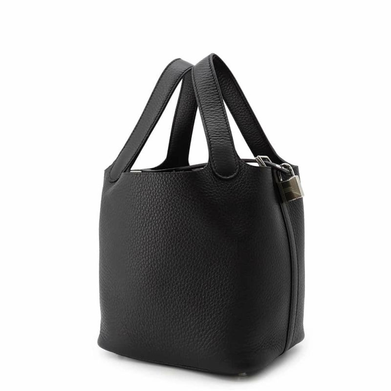 エルメス ハンドバッグ ピコタンロックPM ブラック/シルバー金具 トリヨンクレマンス W刻印 黒