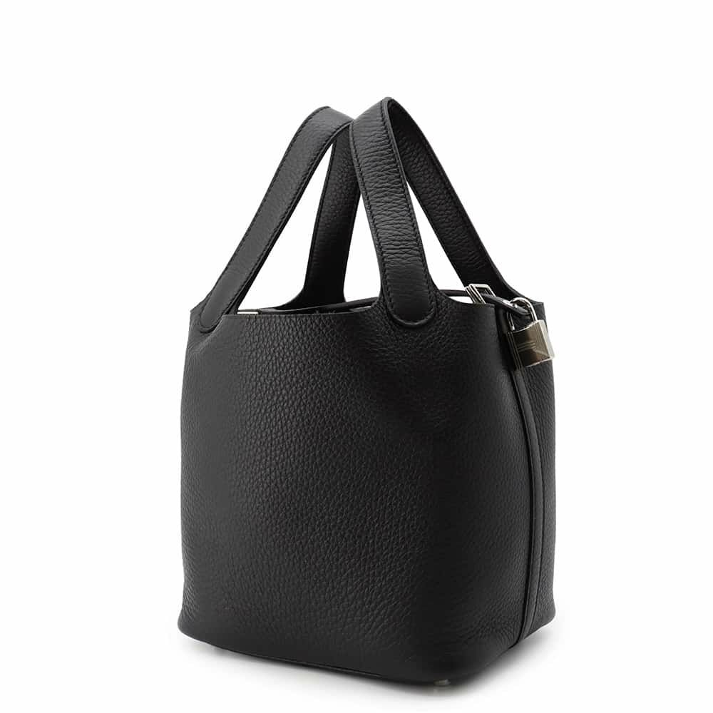 エルメス ハンドバッグ ピコタンロックPM ブラック/シルバー金具 トリヨンクレマンス W刻印 黒
