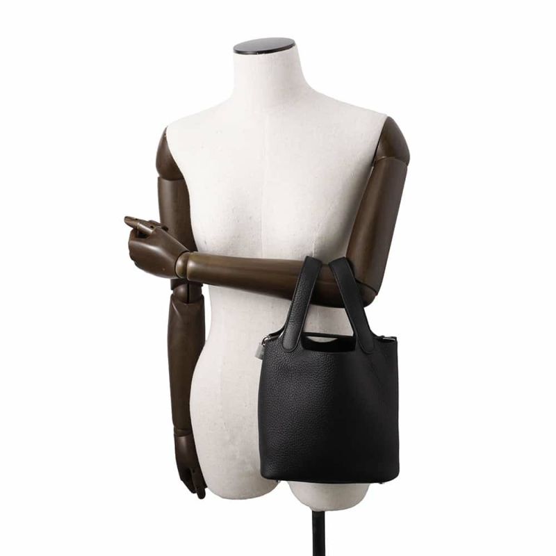 エルメス ハンドバッグ ピコタンロックPM ブラック/シルバー金具 トリヨンクレマンス W刻印 黒