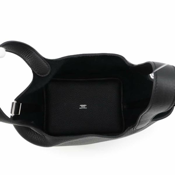 エルメス ハンドバッグ ピコタンロックPM ブラック/シルバー金具 トリヨンクレマンス W刻印 黒