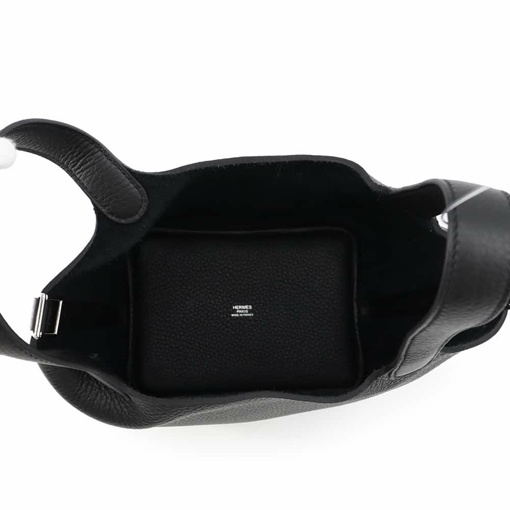 エルメス ハンドバッグ ピコタンロックPM ブラック/シルバー金具 トリヨンクレマンス W刻印 黒