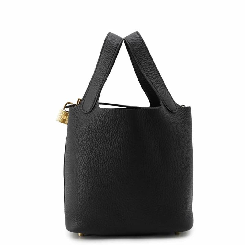 エルメス ハンドバッグ ピコタンロックPM ブラック/ゴールド金具 トリヨンクレマンス W刻印 黒