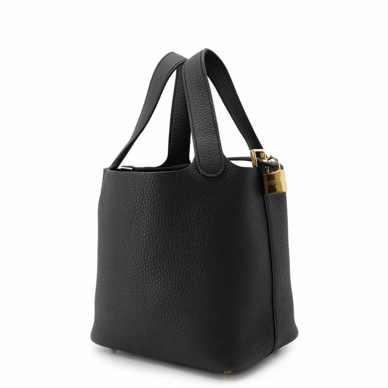 エルメス ハンドバッグ ピコタンロックPM ブラック/ゴールド金具 トリヨンクレマンス W刻印 黒