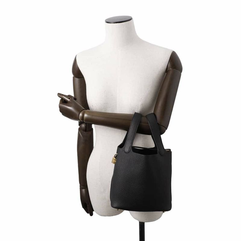 エルメス ハンドバッグ ピコタンロックPM ブラック/ゴールド金具 トリヨンクレマンス W刻印 黒