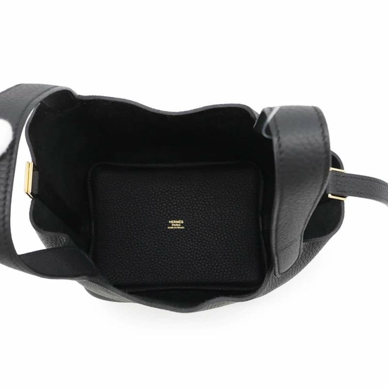 エルメス ハンドバッグ ピコタンロックPM ブラック/ゴールド金具 トリヨンクレマンス W刻印 黒
