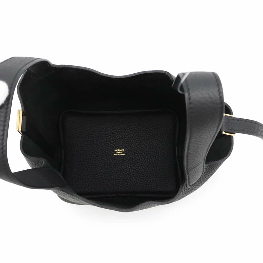 エルメス ハンドバッグ ピコタンロックPM ブラック/ゴールド金具 トリヨンクレマンス W刻印 黒