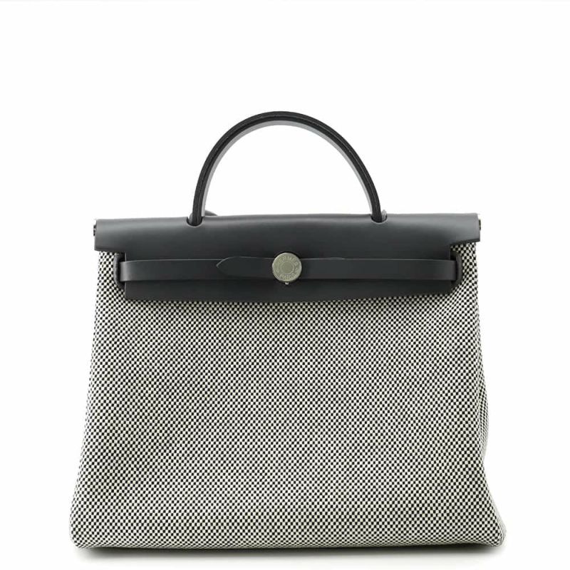 エルメス エールバッグジップPM ルトゥルネ アルドワーズ/ブラック/ホワイト/シルバー金具 トワルキャドリーユ/ヴァッシュハンター W刻印