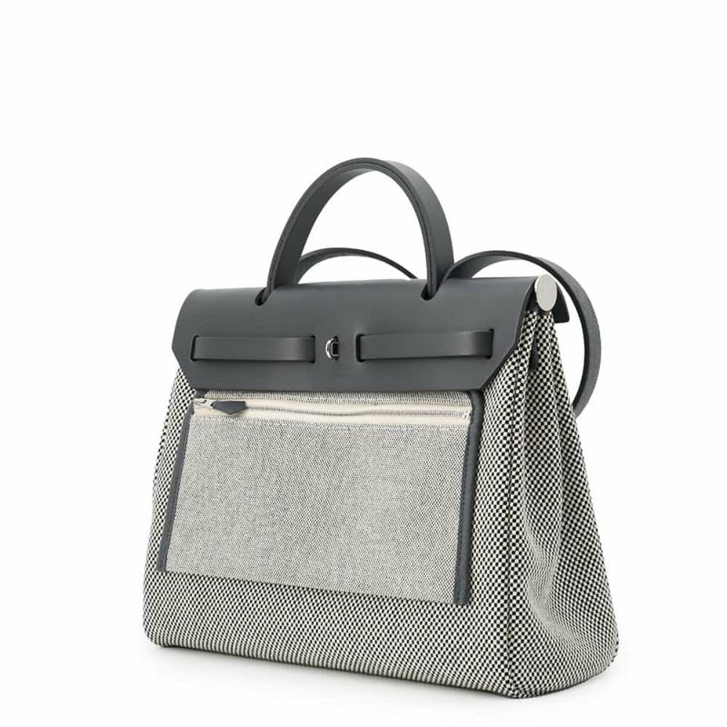 エルメス エールバッグジップPM ルトゥルネ アルドワーズ/ブラック/ホワイト/シルバー金具 トワルキャドリーユ/ヴァッシュハンター W刻印