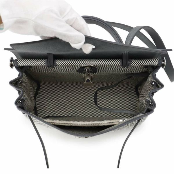 エルメス エールバッグジップPM ルトゥルネ アルドワーズ/ブラック/ホワイト/シルバー金具 トワルキャドリーユ/ヴァッシュハンター W刻印