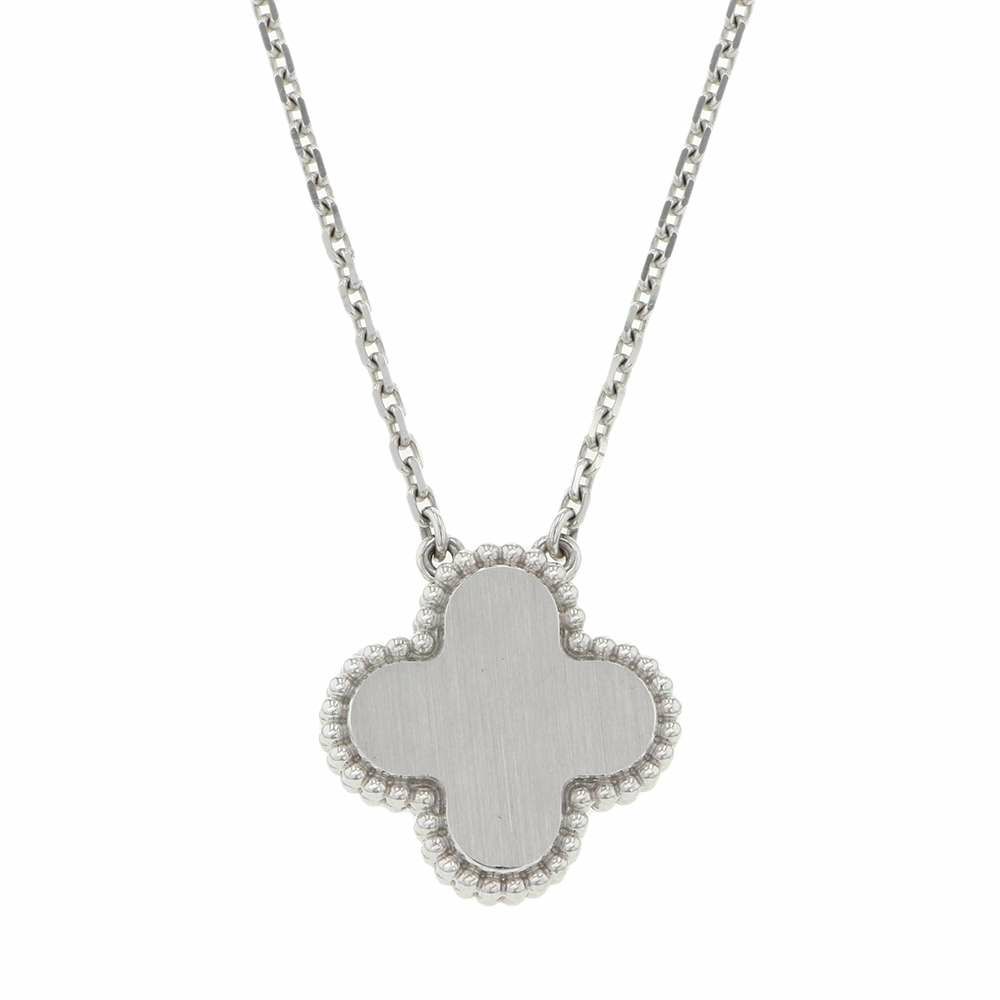 ヴァンクリーフ&アーペル ネックレス ヴィンテージ アルハンブラ ギヨシェ ダイヤ 1P K18WG/K18PG VCARPNTH00 2024年ホリデー限定