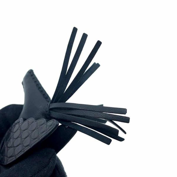 エルメス バッグチャーム ロデオPM ペガサス タッチ ブラック ラムスキン/アリゲーターマット U刻印 HERMES 黒 ソーブラック