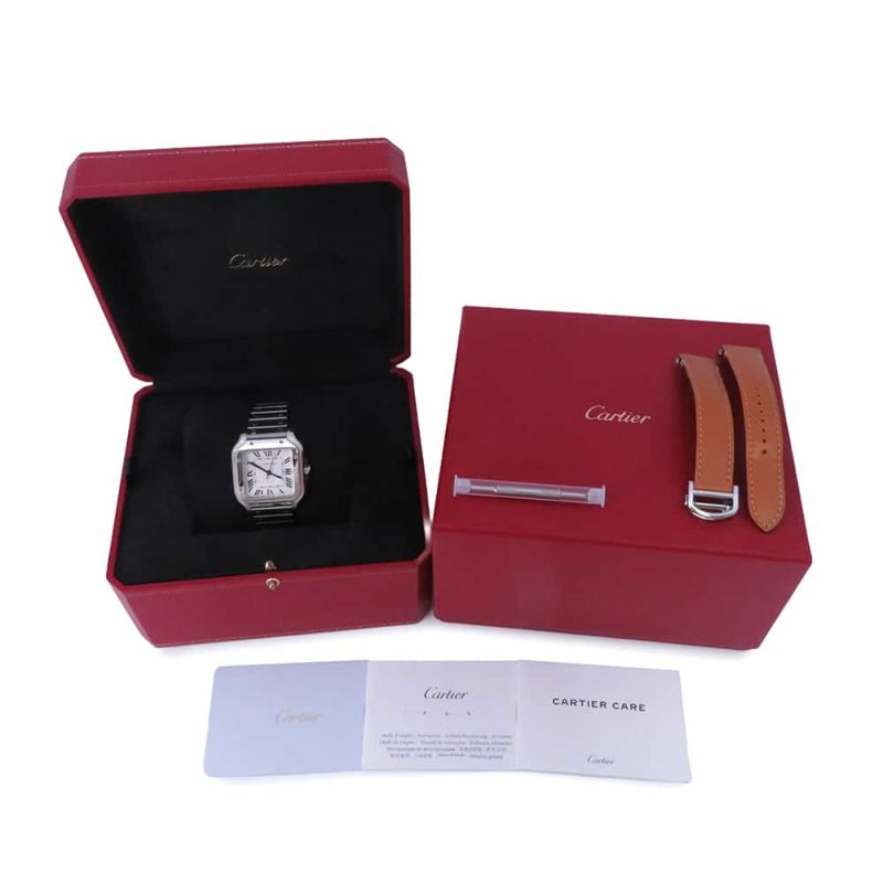 カルティエ サントス ドゥ カルティエ MM WSSA0029 Cartier 腕時計 シルバー文字盤