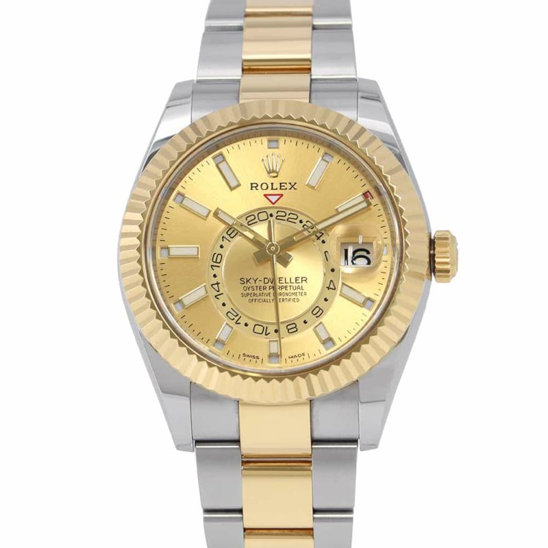 ロレックス スカイドゥエラー デイト ランダムシリアル ルーレット 326933 ROLEX 腕時計 シャンパン文字盤