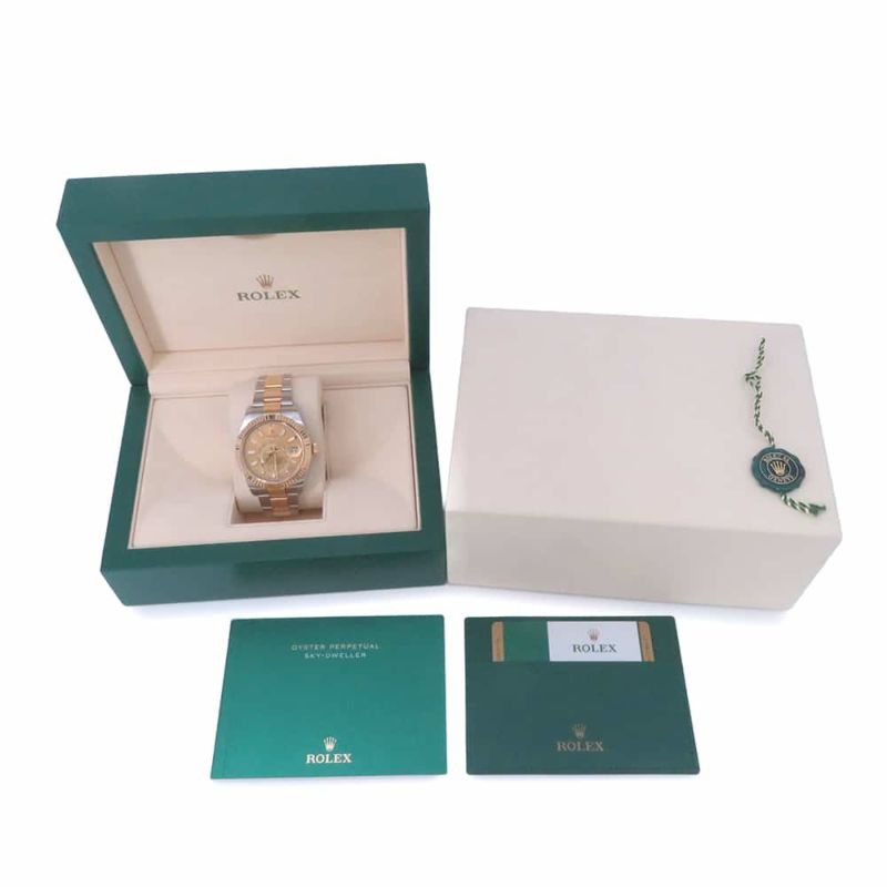 ロレックス スカイドゥエラー デイト ランダムシリアル ルーレット 326933 ROLEX 腕時計 シャンパン文字盤