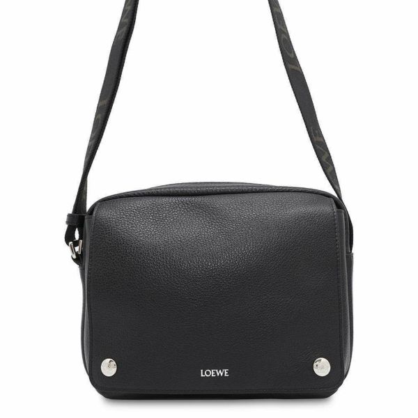ロエベ ショルダーバッグ ペブル メッセンジャーバッグ XS サプルグレインカーフ BANBA73X01 LOEWE メンズ 黒