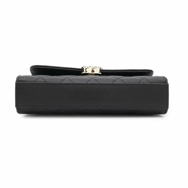 シャネル チェーンショルダーバッグ トップハンドル フォンケース マトラッセ ココマーク キャビアスキン AP3238 CHANEL 黒