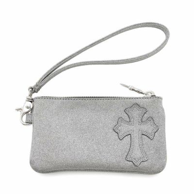 クロムハーツ ポーチ シルバーラメ CHROME HEARTS 小物入れ | 中古