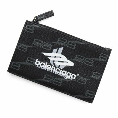 【きれいめファッション51選】上品さと清潔感をキープし 二つ折り財布 バレンシアガ ロゴ 財布 BALENCIAGA 594549 レザー 小物