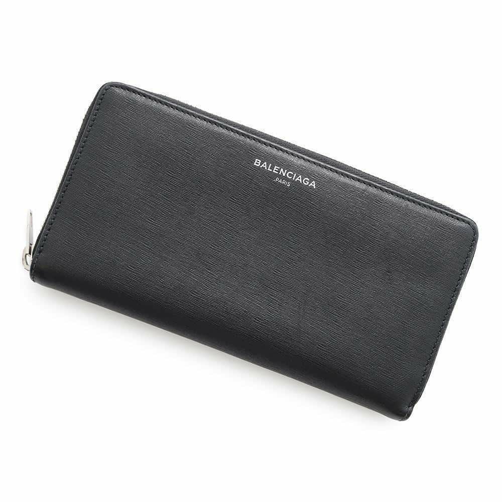 バレンシアガ 長財布 レザー 392124 BALENCIAGA ラウンドファスナー 黒 