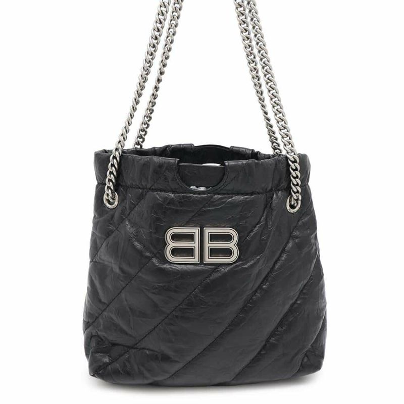 バレンシアガ チェーンショルダーバッグ クラッシュ XS トートバッグ 781796 BALENCIAGA 黒 キルト