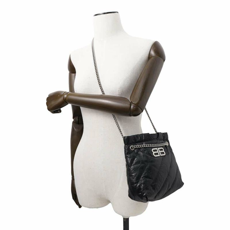 バレンシアガ チェーンショルダーバッグ クラッシュ XS トートバッグ 781796 BALENCIAGA 黒 キルト