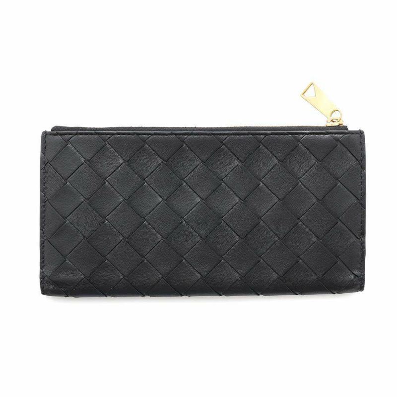 ボッテガヴェネタ 長財布 イントレチャート レザー BOTTEGA VENETA 財布 黒