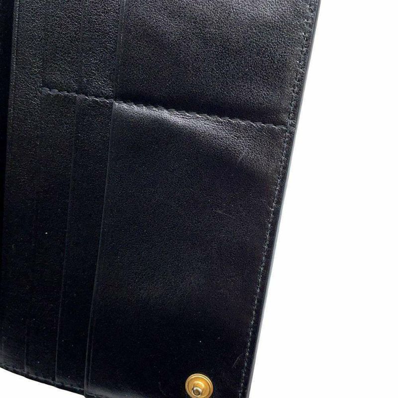 ボッテガヴェネタ 長財布 イントレチャート レザー BOTTEGA VENETA 財布 黒