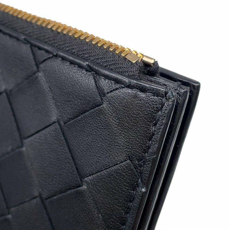 ボッテガヴェネタ 長財布 イントレチャート レザー BOTTEGA VENETA 財布 黒