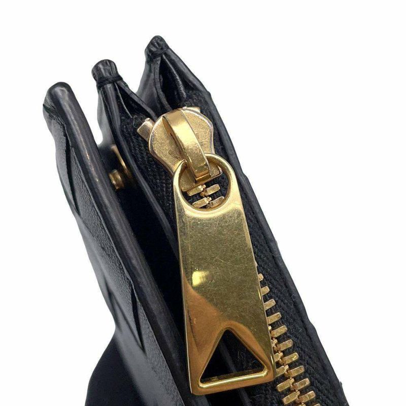 ボッテガヴェネタ 長財布 イントレチャート レザー BOTTEGA VENETA 財布 黒