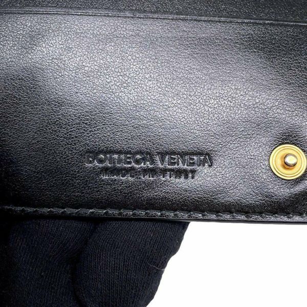 ボッテガヴェネタ 長財布 イントレチャート レザー BOTTEGA VENETA 財布 黒