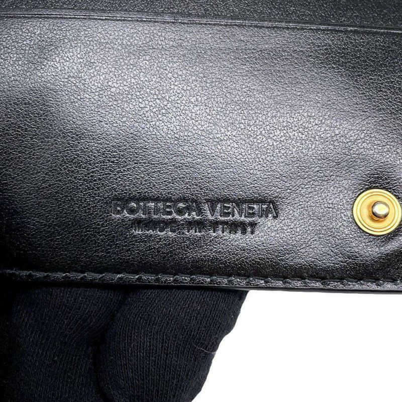 ボッテガヴェネタ 長財布 イントレチャート レザー BOTTEGA VENETA 財布 黒
